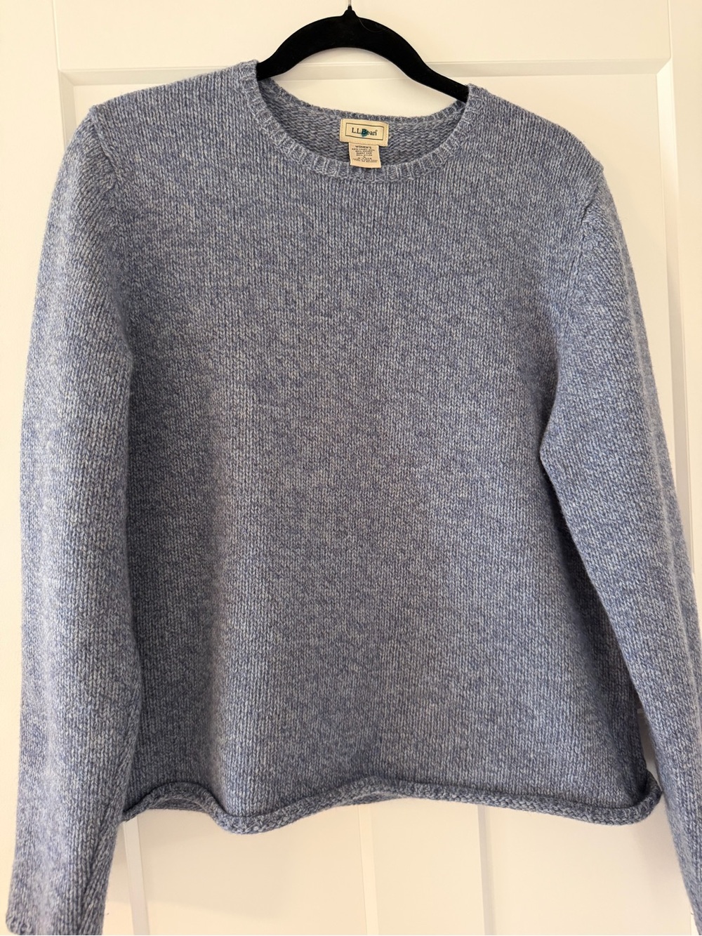 L.L. Bean Women's Light Blue Wool-Angora Blend Sweater